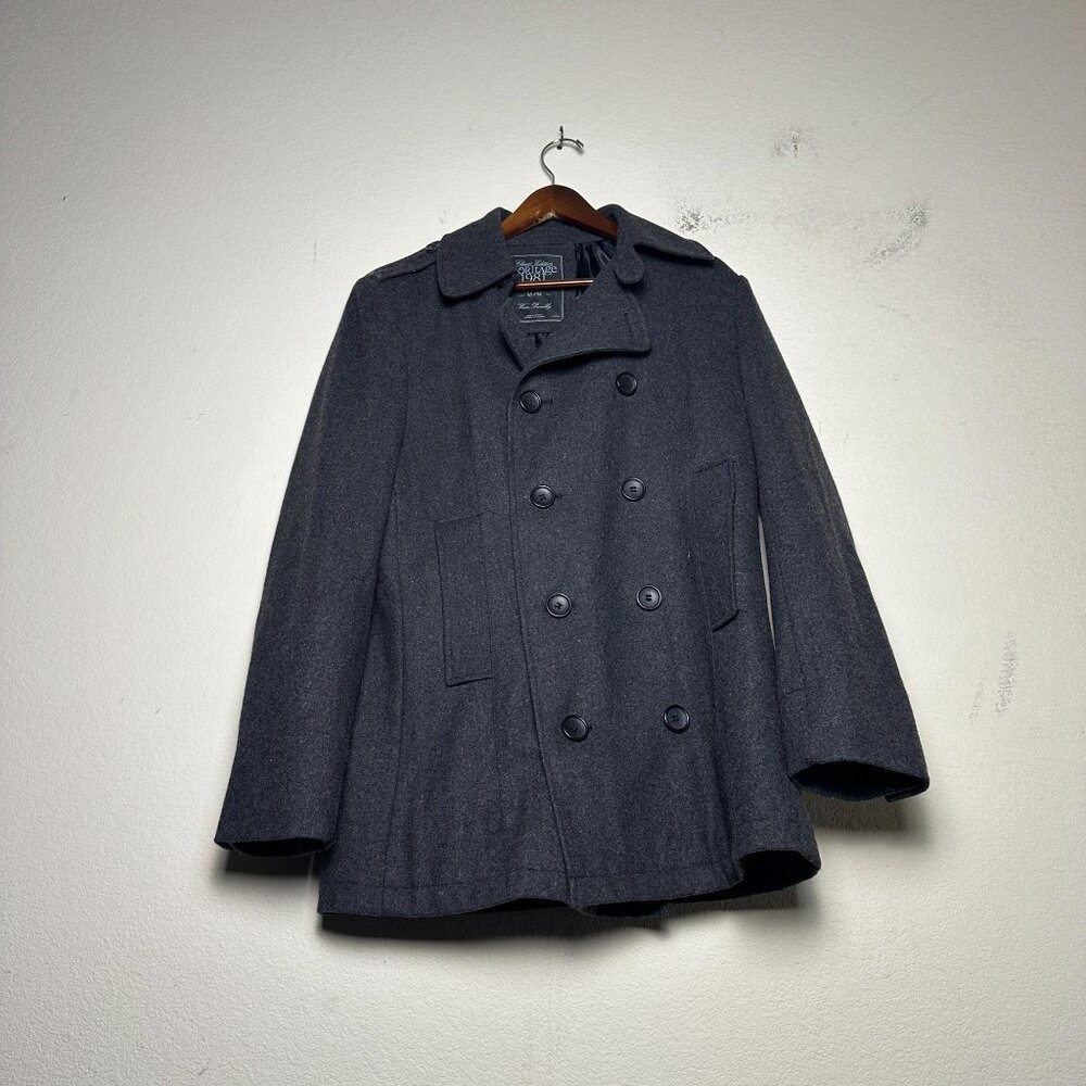 Forever 21 Heritage Wool Blend Grey Peacoat Jacket Women M Winter Fall Outerwear
